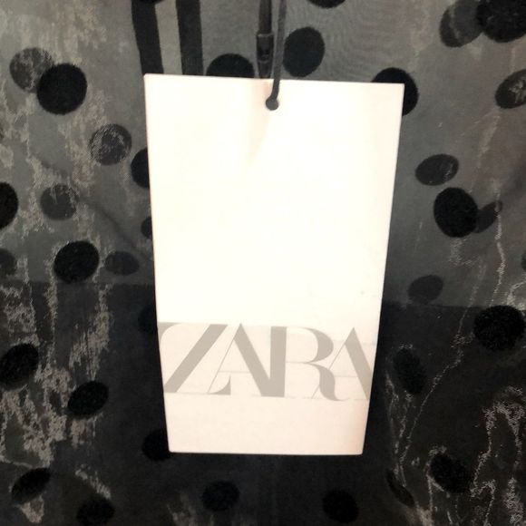 COPY - Zara Black Organza Polka Dot Crop Blouse NWT - Picture 12 of 14